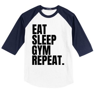 Eat Sleep Gym Repeat Gym Goer Sports Player Tee Cute Gift Baseball Sleeve Shirt