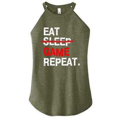 Eat Sleep Game Repeat Board Video Gamer Women’s Perfect Tri Rocker Tank