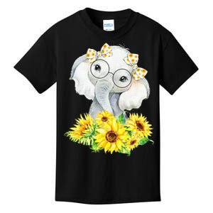 Elephant Sunflower Gifts Kids T-Shirt