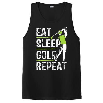 Eat Sleep Golf Repeat Funny Golfer Apparel PosiCharge Competitor Tank