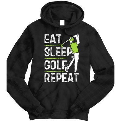 Eat Sleep Golf Repeat Funny Golfer Apparel Tie Dye Hoodie