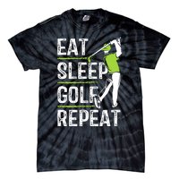 Eat Sleep Golf Repeat Funny Golfer Apparel Tie-Dye T-Shirt