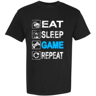 Eat Sleep Game Repeat Vintage Grunge Design Gift Garment-Dyed Heavyweight T-Shirt