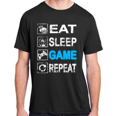 Eat Sleep Game Repeat Vintage Grunge Design Gift Adult ChromaSoft Performance T-Shirt