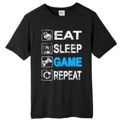 Eat Sleep Game Repeat Vintage Grunge Design Gift Tall Fusion ChromaSoft Performance T-Shirt