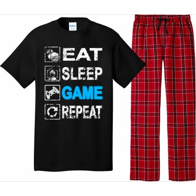 Eat Sleep Game Repeat Vintage Grunge Design Gift Pajama Set