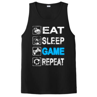 Eat Sleep Game Repeat Vintage Grunge Design Gift PosiCharge Competitor Tank