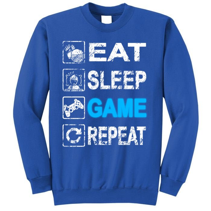 Eat Sleep Game Repeat Vintage Grunge Design Gift Sweatshirt