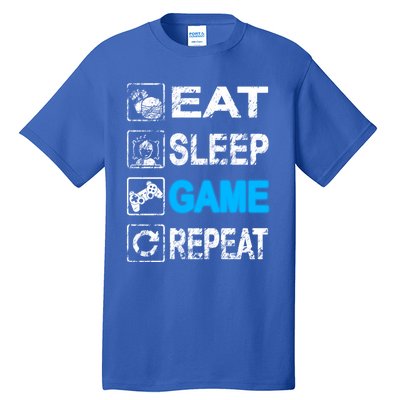 Eat Sleep Game Repeat Vintage Grunge Design Gift Tall T-Shirt