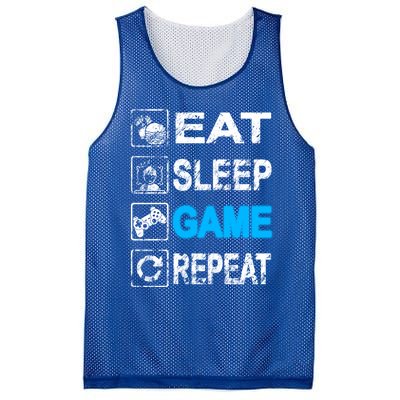 Eat Sleep Game Repeat Vintage Grunge Design Gift Mesh Reversible Basketball Jersey Tank