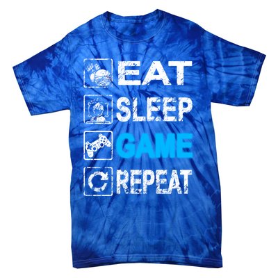 Eat Sleep Game Repeat Vintage Grunge Design Gift Tie-Dye T-Shirt