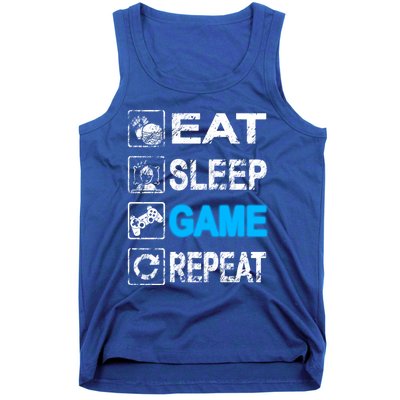 Eat Sleep Game Repeat Vintage Grunge Design Gift Tank Top