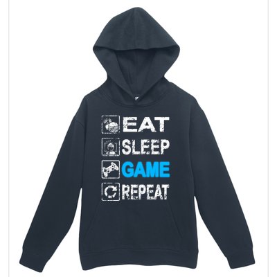 Eat Sleep Game Repeat Vintage Grunge Design Gift Urban Pullover Hoodie