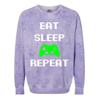 Eat Sleep Game Repeat / Video Game Gift Colorblast Crewneck Sweatshirt