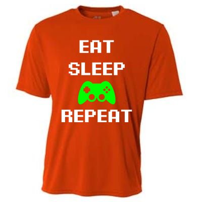 Eat Sleep Game Repeat / Video Game Gift Cooling Performance Crew T-Shirt