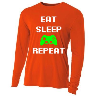 Eat Sleep Game Repeat / Video Game Gift Cooling Performance Long Sleeve Crew