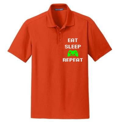 Eat Sleep Game Repeat / Video Game Gift Dry Zone Grid Polo