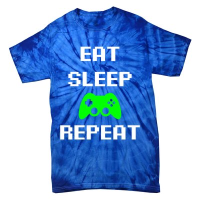 Eat Sleep Game Repeat / Video Game Gift Tie-Dye T-Shirt