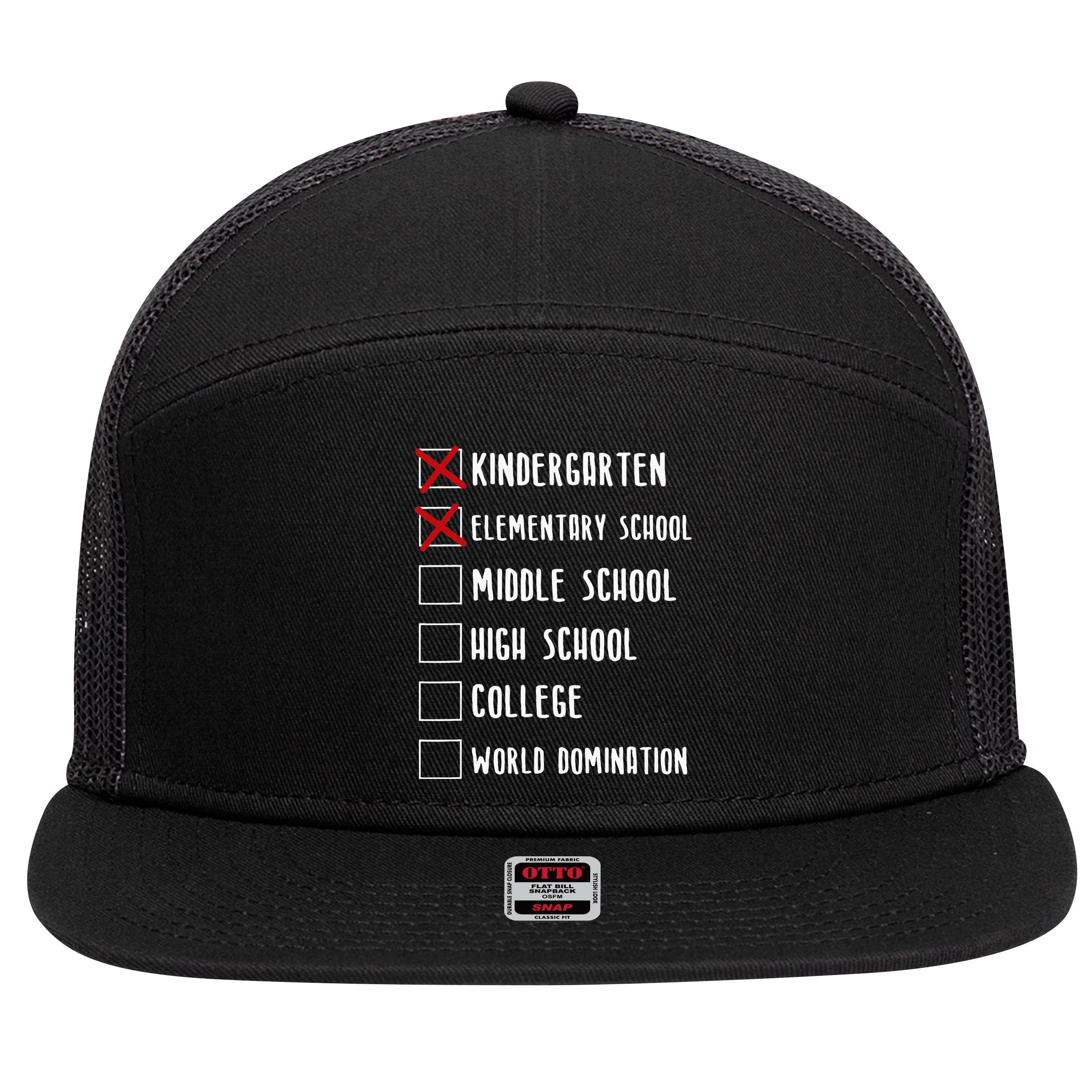 Elementary School Graduation Middle School 7 Panel Mesh Trucker Snapback Hat