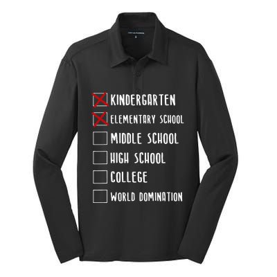 Elementary School Graduation Middle School Silk Touch Performance Long Sleeve Polo