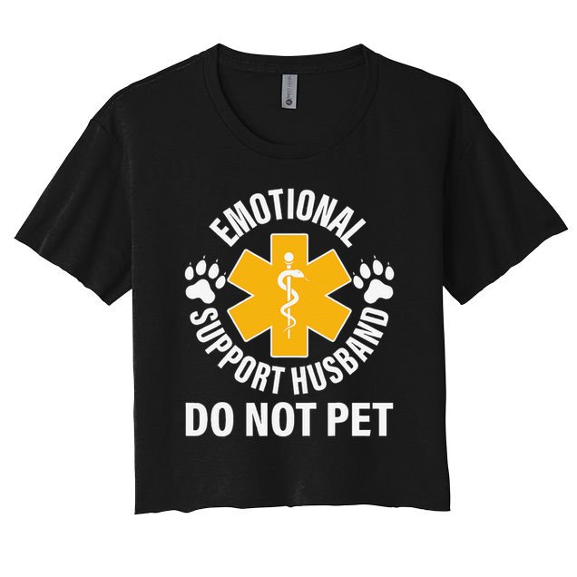 Emotional Support Husband Do Not Pet Women's Crop Top Tee