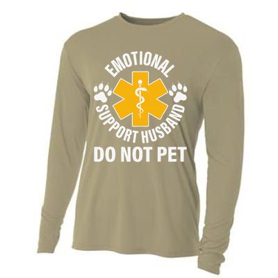 Emotional Support Husband Do Not Pet Cooling Performance Long Sleeve Crew