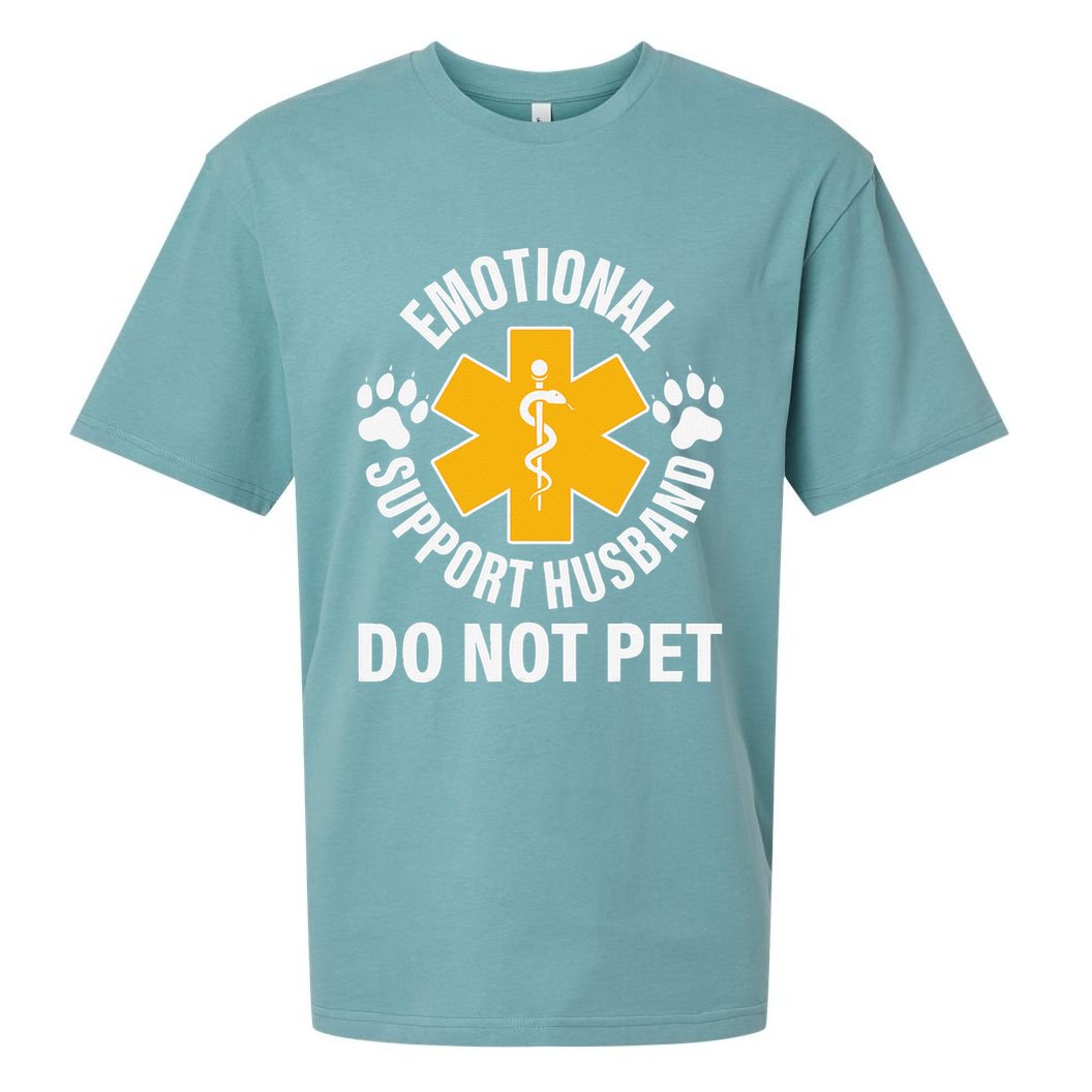 Emotional Support Husband Do Not Pet Sueded Cloud Jersey T-Shirt