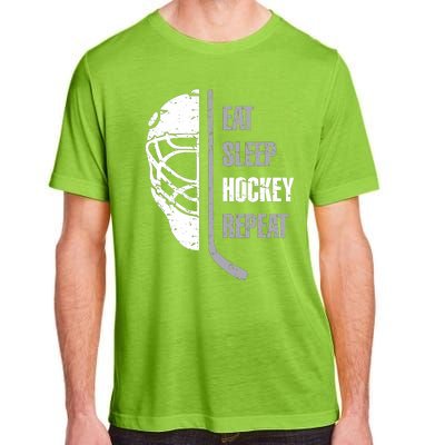 Eat Sleep Hockey Repeat Christmas Hockey Adult ChromaSoft Performance T-Shirt