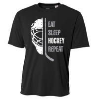 Eat Sleep Hockey Repeat Christmas Hockey Cooling Performance Crew T-Shirt