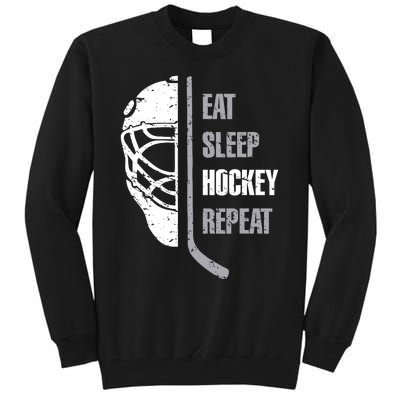 Eat Sleep Hockey Repeat Christmas Hockey Tall Sweatshirt