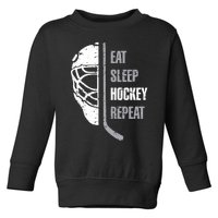 Eat Sleep Hockey Repeat Christmas Hockey Toddler Sweatshirt