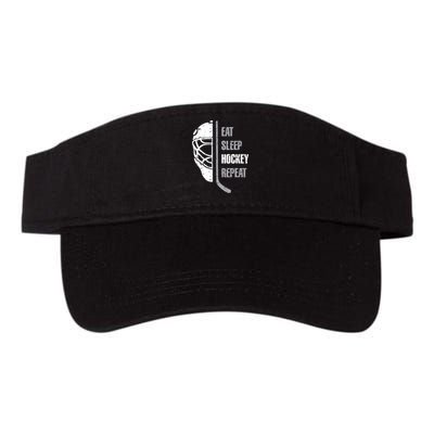 Eat Sleep Hockey Repeat Christmas Hockey Valucap Bio-Washed Visor