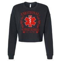Emotional Support Husband Do Not Pet Cropped Pullover Crew
