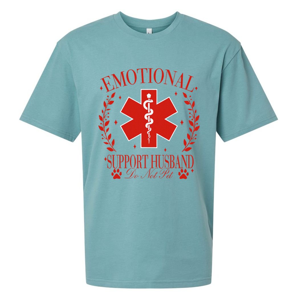 Emotional Support Husband Do Not Pet Sueded Cloud Jersey T-Shirt