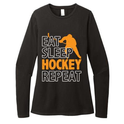 Eat Sleep Hockey Repeat Ice Hockey Lover Players Fun Meaningful Gift Womens CVC Long Sleeve Shirt