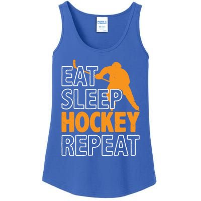 Eat Sleep Hockey Repeat Ice Hockey Lover Players Fun Meaningful Gift Ladies Essential Tank