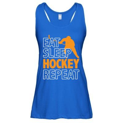 Eat Sleep Hockey Repeat Ice Hockey Lover Players Fun Meaningful Gift Ladies Essential Flowy Tank