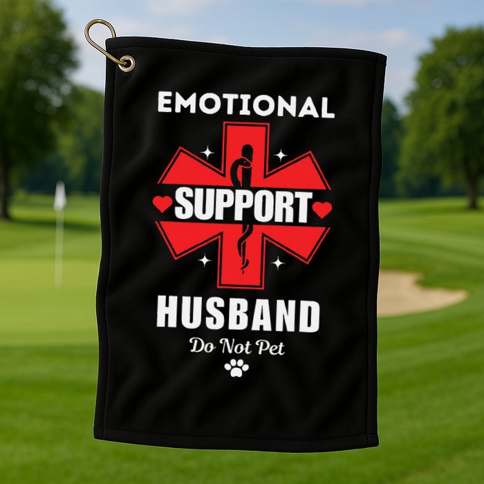 Emotional Support Husband Do Not Pet Golf Towel