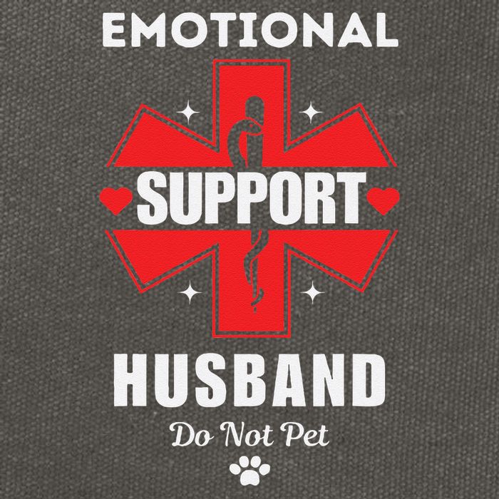 Emotional Support Husband Do Not Pet Cotton Canvas Backpack