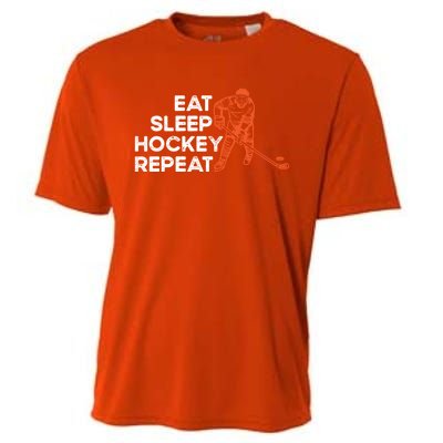 Eat Sleep Hockey Repeat Ice Hockey Lovers Players Funny Gift Cooling Performance Crew T-Shirt