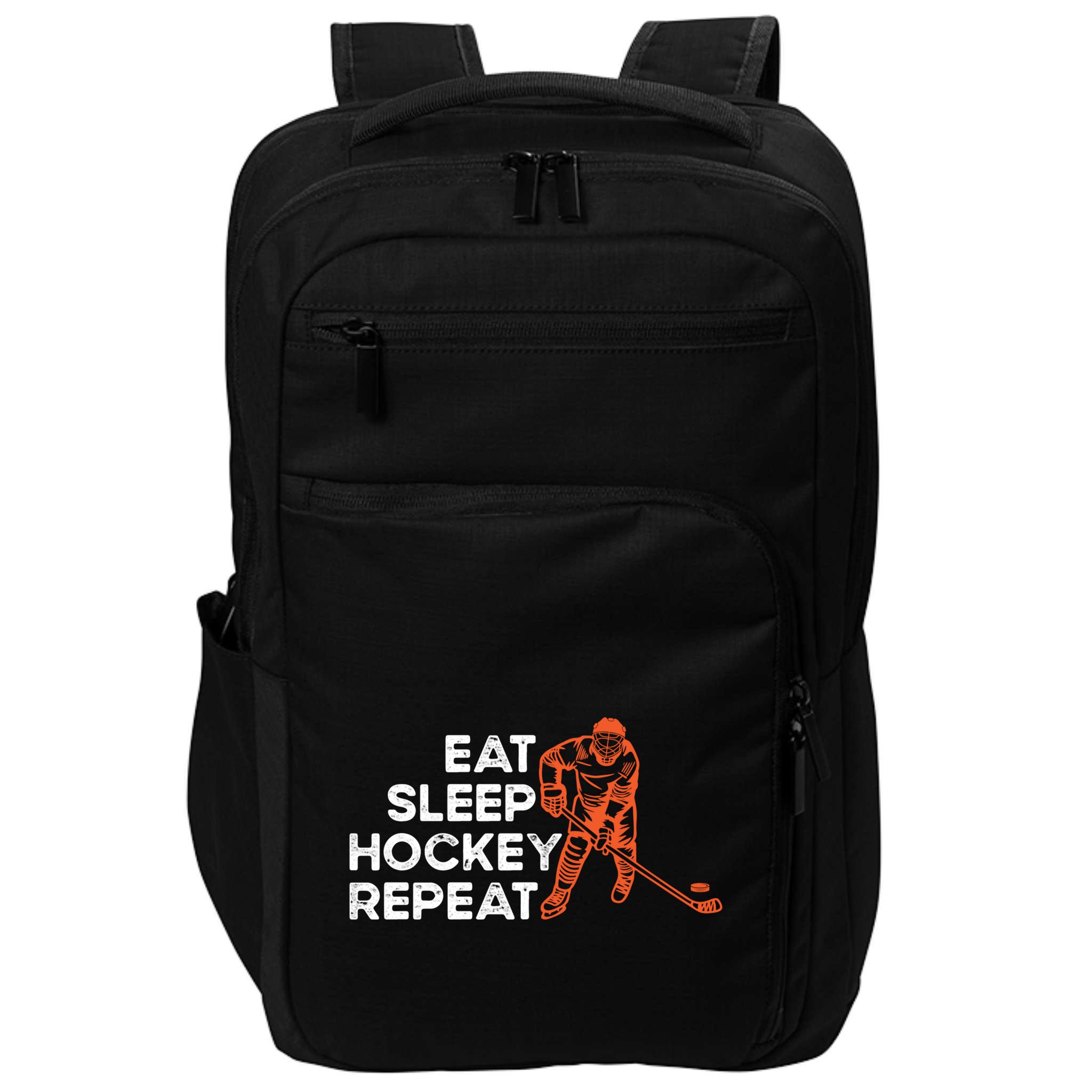 Eat Sleep Hockey Repeat Ice Hockey Lovers Players Funny Gift Impact Tech Backpack