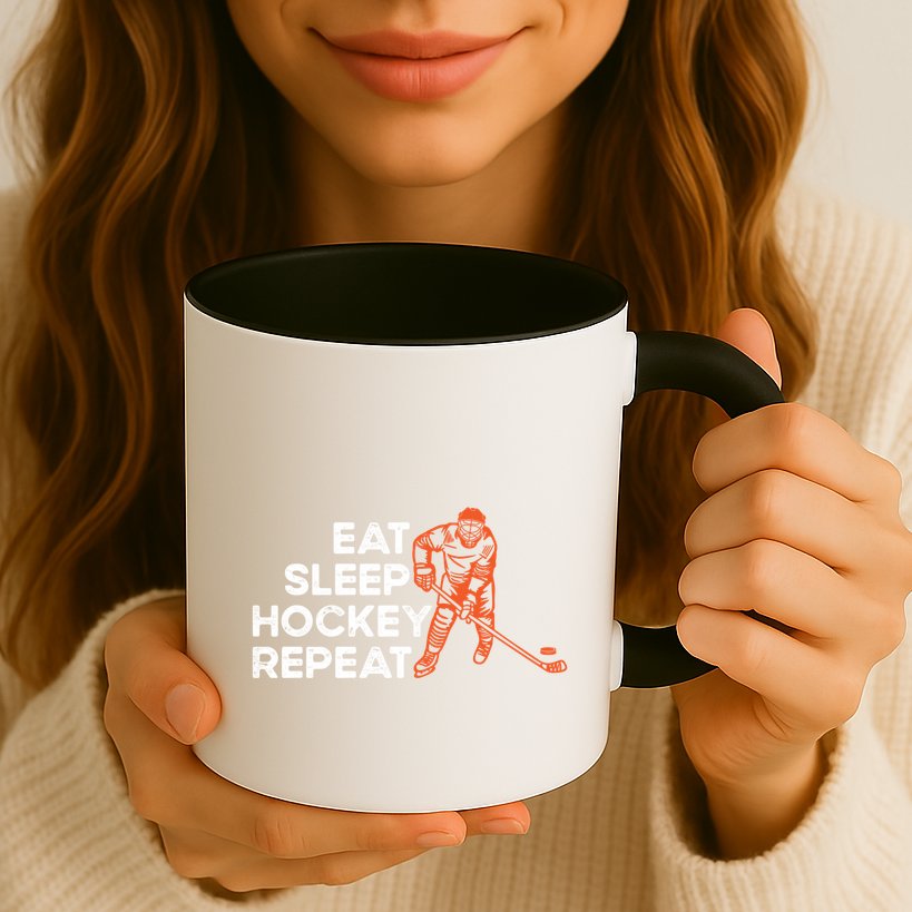 Eat Sleep Hockey Repeat Ice Hockey Lovers Players Funny Gift Mug