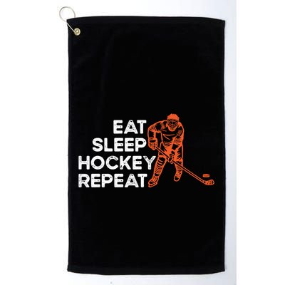 Eat Sleep Hockey Repeat Ice Hockey Lovers Players Funny Gift Golf Towel