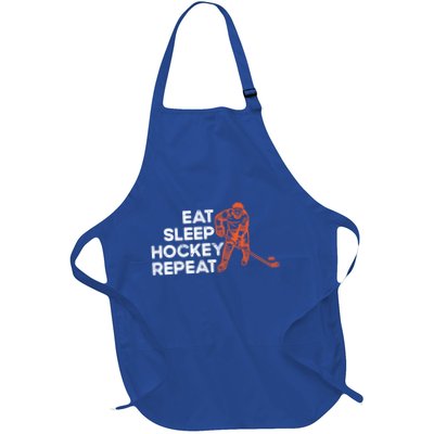 Eat Sleep Hockey Repeat Ice Hockey Lovers Players Funny Gift Apron