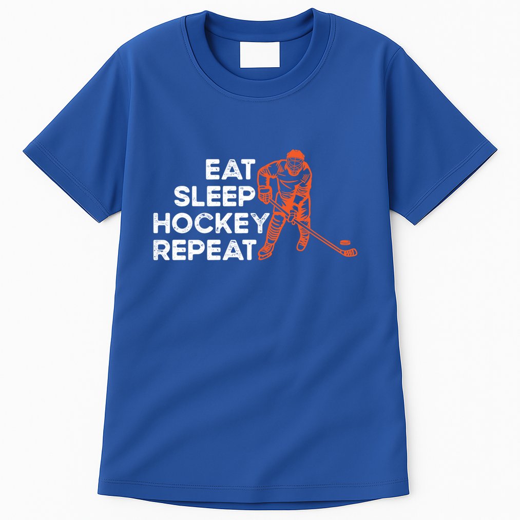 Eat Sleep Hockey Repeat Ice Hockey Lovers Players Funny Gift Tall T-Shirt