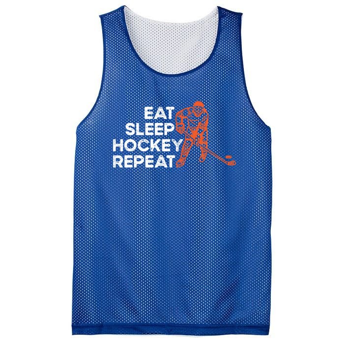 Eat Sleep Hockey Repeat Ice Hockey Lovers Players Funny Gift Mesh Reversible Basketball Jersey Tank