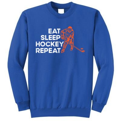 Eat Sleep Hockey Repeat Ice Hockey Lovers Players Funny Gift Tall Sweatshirt