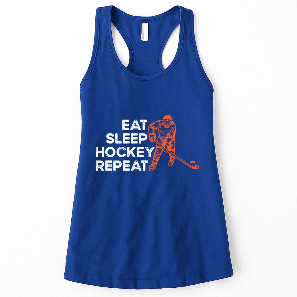 Eat Sleep Hockey Repeat Ice Hockey Lovers Players Funny Gift Womens Tank Top