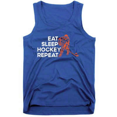 Eat Sleep Hockey Repeat Ice Hockey Lovers Players Funny Gift Tank Top