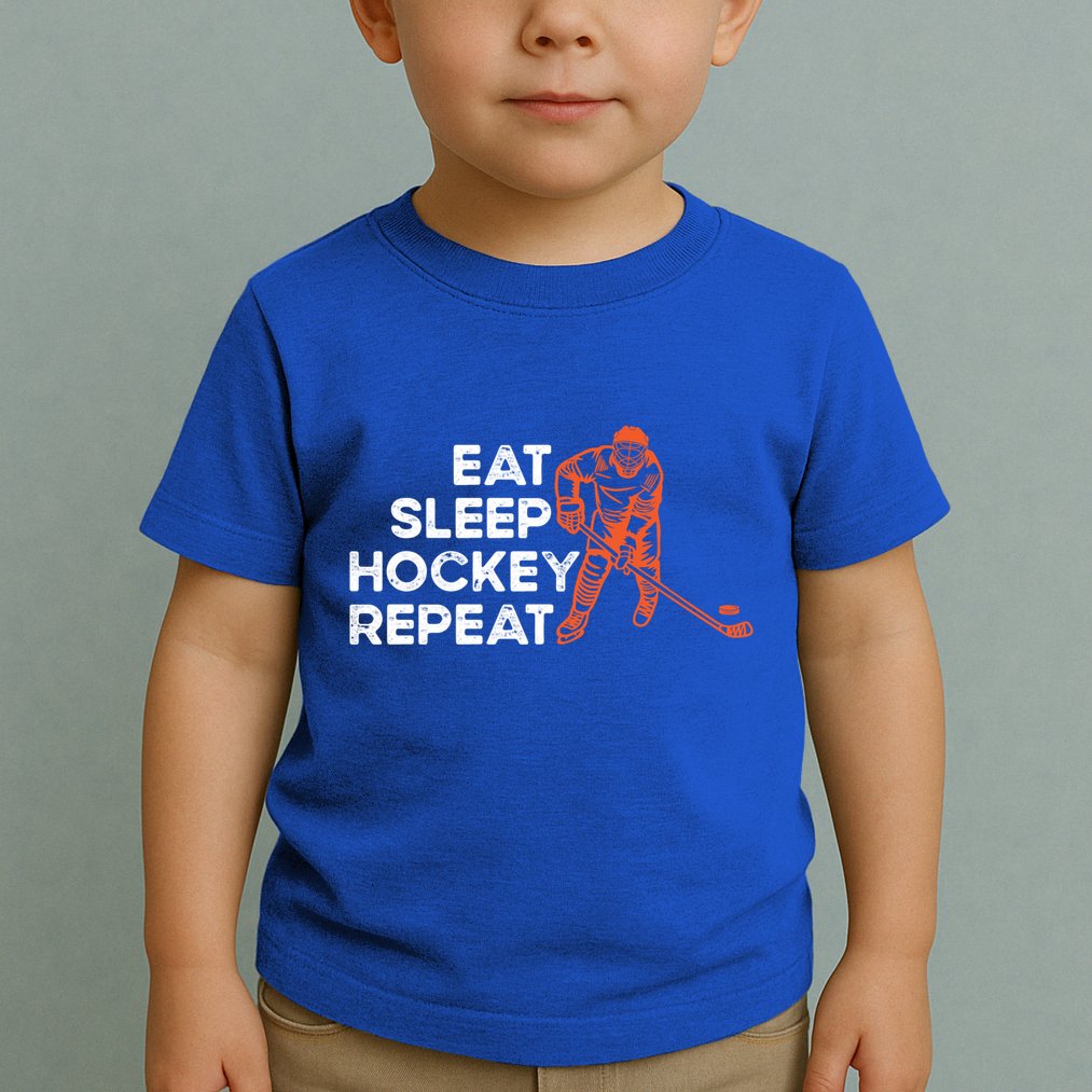 Eat Sleep Hockey Repeat Ice Hockey Lovers Players Funny Gift Toddler T-Shirt